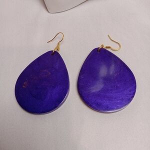 Elegant Purple Teardrop Earrings